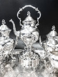 Vintage Silver Plate Tea Set Coffee Service With Tilting Pot And Tray BSC Tea Sets