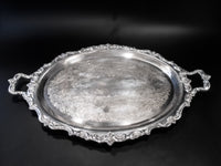 Vintage XL Silver Plate Tray Oval Serving Tray El Grandee Towle Trays & Platters