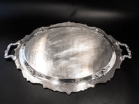 Vintage XL Silver Plate Tray Oval Serving Tray El Grandee Towle Trays & Platters