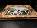 Gold Framed Oil Painting Foxhounds Dogs Antique Style Hand Painted Painting
