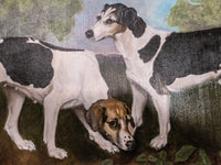 Gold Framed Oil Painting Foxhounds Dogs Antique Style Hand Painted Painting