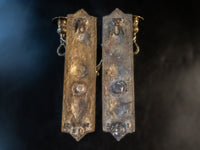 Pair Bronze Cherub Wall Sconces Candle Holders Sconces