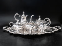 Vintage Silver Plate Tea Set Coffee Service With Tray Reed And Barton Victorian Tea Sets
