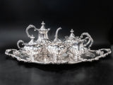 Vintage Silver Plate Tea Set Coffee Service With Tray Reed And Barton Victorian Tea Sets