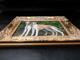 Gold Framed Oil Painting Greyhounds Dogs Antique Style Hand Painted Painting