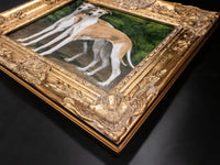 Gold Framed Oil Painting Greyhounds Dogs Antique Style Hand Painted Painting