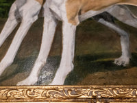 Gold Framed Oil Painting Greyhounds Dogs Antique Style Hand Painted Painting