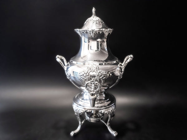 King Francis Silver Plate Coffee Urn Dispenser With Dust Bag Reed And Barton Tea Sets