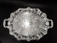 Vintage Oval Silver Plate Serving Tray By Poole 3214 Trays & Platters