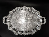 Vintage Oval Silver Plate Serving Tray By Poole 3214 Trays & Platters