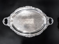 Vintage Silver Plate Serving Tray Baroque By Wallace 293F Trays