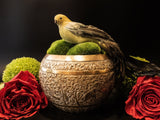 Asian Brass Hand Etched Offering Bowl Jardiniere Art Objects