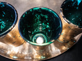 Gold Leaf Gilded Turquoise Shot Glasses Set Of Four Shot Glasses