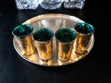 Gold Leaf Gilded Turquoise Shot Glasses Set Of Four Shot Glasses
