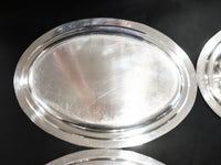 Silver Soldered Serving Platters Oval Hotel Style Silver 1959 Platters