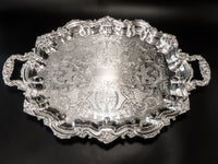 Vintage Oval Silver Plate Serving Tray By Poole 3214 Trays & Platters