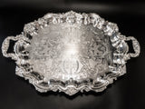 Vintage Oval Silver Plate Serving Tray By Poole 3214 Trays & Platters