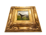 Gilded Framed Oil Painting Greyhound Dog Antique Style Hand Painted Painting