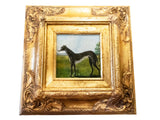 Gilded Framed Oil Painting Greyhound Dog Antique Style Hand Painted Painting
