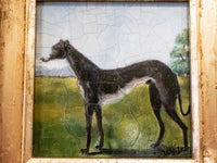 Gilded Framed Oil Painting Greyhound Dog Antique Style Hand Painted Painting