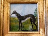 Gilded Framed Oil Painting Greyhound Dog Antique Style Hand Painted Painting