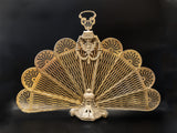 Vintage Brass Fireplace Screen Fan Peacock Victorian Art Nouveau Fireplace Screens