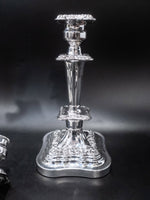 Vintage Silver Plate Candelabra Pair Candle Holder 18" Tall Convertible Candles And Candelabra
