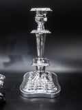 Vintage Silver Plate Candelabra Pair Candle Holder 18" Tall Convertible Candles And Candelabra