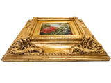 Gilded Framed Oil Painting Hummingbird Passionflowers Antique Style Painting