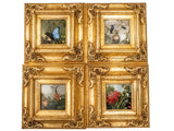 Gilded Framed Oil Painting Hummingbird Passionflowers Antique Style Painting