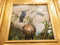 Gilded Framed Oil Painting Hummingbirds Black Breasted Plovercrest MJ Heade