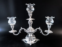 Large Silver Plate Epergne Candelabra Reed And Barton 165 With Dust Bag Candles And Candelabra