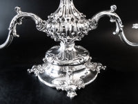 Large Silver Plate Epergne Candelabra Reed And Barton 165 With Dust Bag Candles And Candelabra