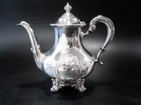 Vintage Silver Plate Coffee Pot Regent Chased Reed Barton With Dust Cover
