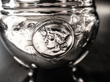 Antique Silverplate Tea Set Medallion Cameo 1866