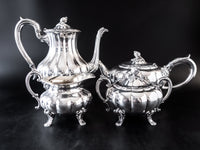 Vintage Silver Plate Tea Coffee Set Melon Heirloom