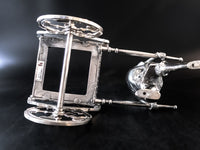 Vintage Castilian Imports Silverplate Rickshaw Flower Cart Vase Holder Home Decor