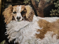 Gold Framed Oil Painting King Charles Spaniel Antique Style Hand Painted Paintings And Art