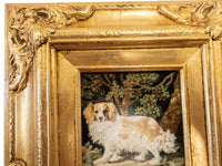 Gold Framed Oil Painting King Charles Spaniel Antique Style Hand Painted