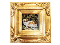 Gold Framed Oil Painting King Charles Spaniel Antique Style Hand Painted Paintings And Art