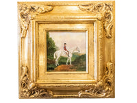 Ornate Gold Framed Oil Painting Horse And Jockey Antique Style Hand Painted Painting