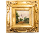 Ornate Gold Framed Oil Painting Horse And Jockey Antique Style Hand Painted Painting