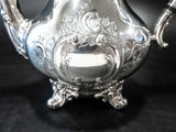 Vintage Silver Plate Coffee Pot Regent Chased Reed Barton With Dust Cover