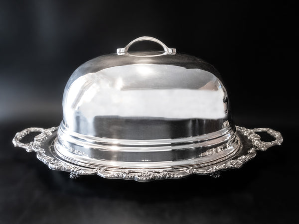 XL Silver Plate Meat Dome Food Cloche