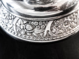 Antique Silver Plate Pedestal Bowl Ornate Cherubs