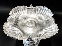 Antique Silver Plate Pedestal Bowl Ornate Cherubs