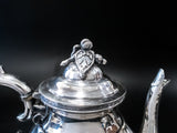 Antique Silverplate Tea Set Medallion Cameo 1866