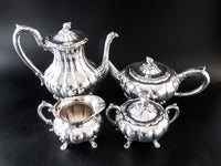 Vintage Silver Plate Tea Coffee Set Melon Heirloom