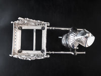 Vintage Castilian Imports Silverplate Rickshaw Flower Cart Vase Holder Home Decor