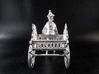 Vintage Castilian Imports Silverplate Rickshaw Flower Cart Vase Holder Home Decor